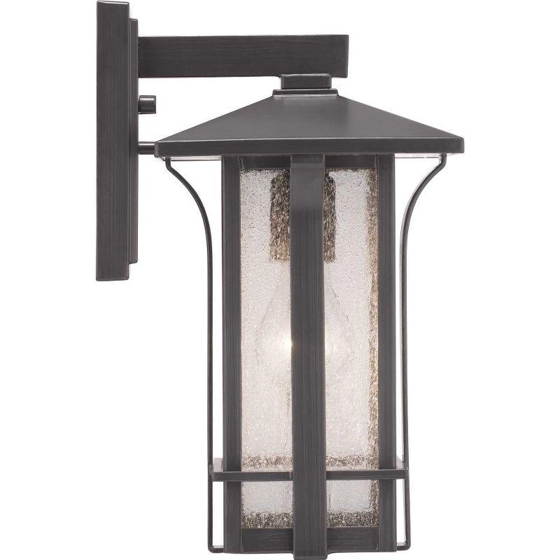 Progress Lighting Cullman 1-Light Outdoor Small Wall Lantern, Antique Bronze, Seeded Glass Shade