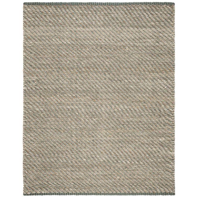 Hand-Knotted Coastal Charm Blue & Natural Jute 9' x 12' Area Rug