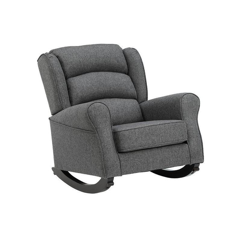 40" Fabien Active Sitting Chair Gray Fabric - Acme Furniture: Linen Upholstery, Metal Frame, Rocking Mechanism