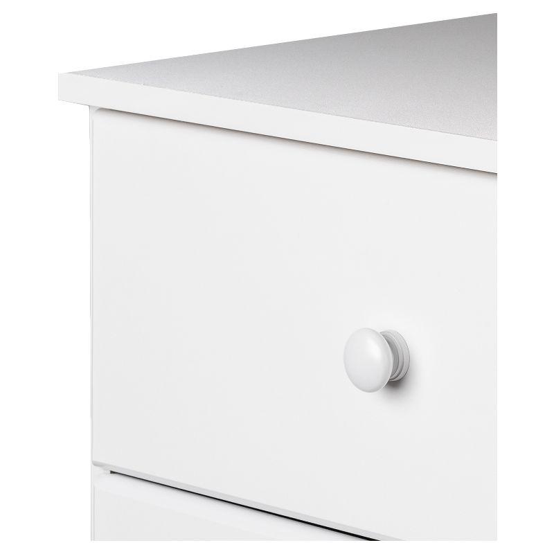 6 Drawers Astrid Vertical Dresser White - Prepac: Laminated Composite Wood, 5 Year Warranty, Nursery Storage