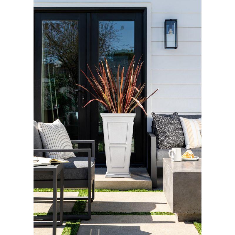 Veradek Brixton Tall 28" Plastic Planter - White