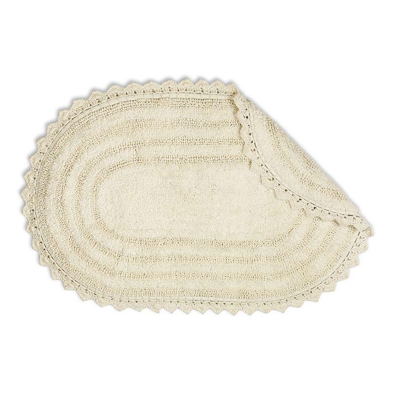 Design Imports Off White Large Oval Crochet Bath Mat