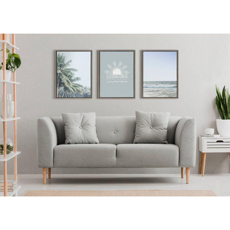 Sylvie Pale Blue Sea by The Creative Bunch Studio Framed Wall Canvas - Kate & Laurel All Things Decor