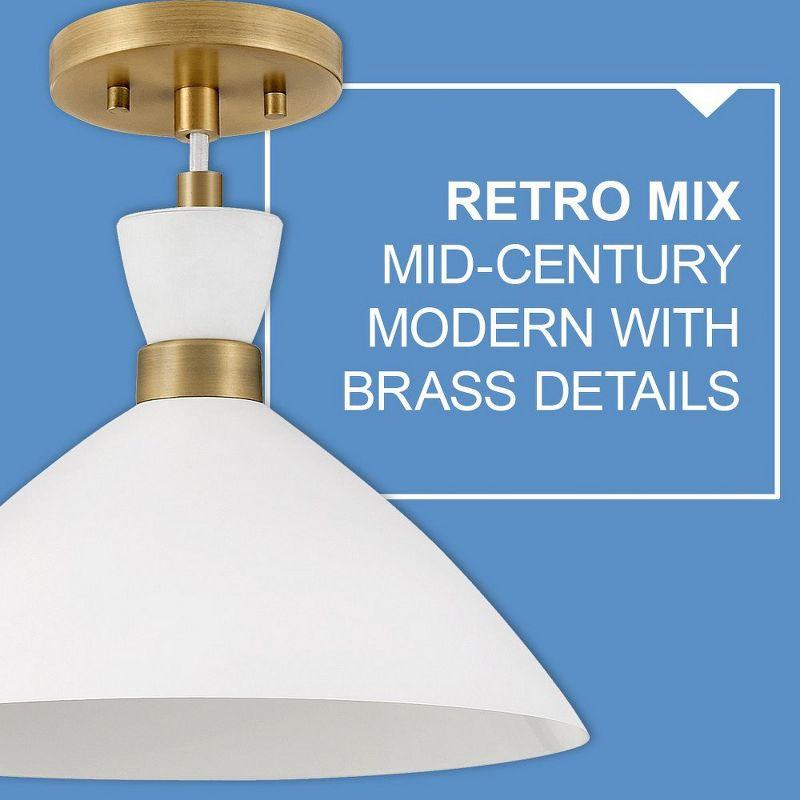 Lark Simon 1 - Light Pendant in  Matte White/Heritage Brass