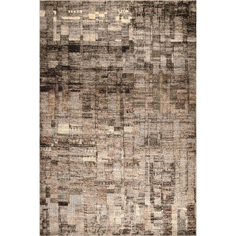 Nuloom Lilly Abstract 5x8 Indoor Area Rug for Living Room Bedroom Dining Room Kitchen, Brown/Ivory