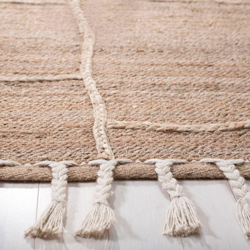 Handwoven Jute Natural Fiber 6' Square Area Rug with Non-Slip Backing