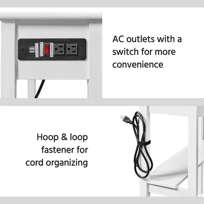 Yaheetech Corner Computer Desk Workstation with Power Outlet White