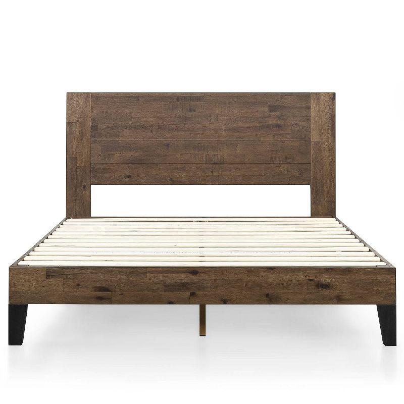 Tonja Wood Platform Bed Frame with Headboard Brown - Zinus