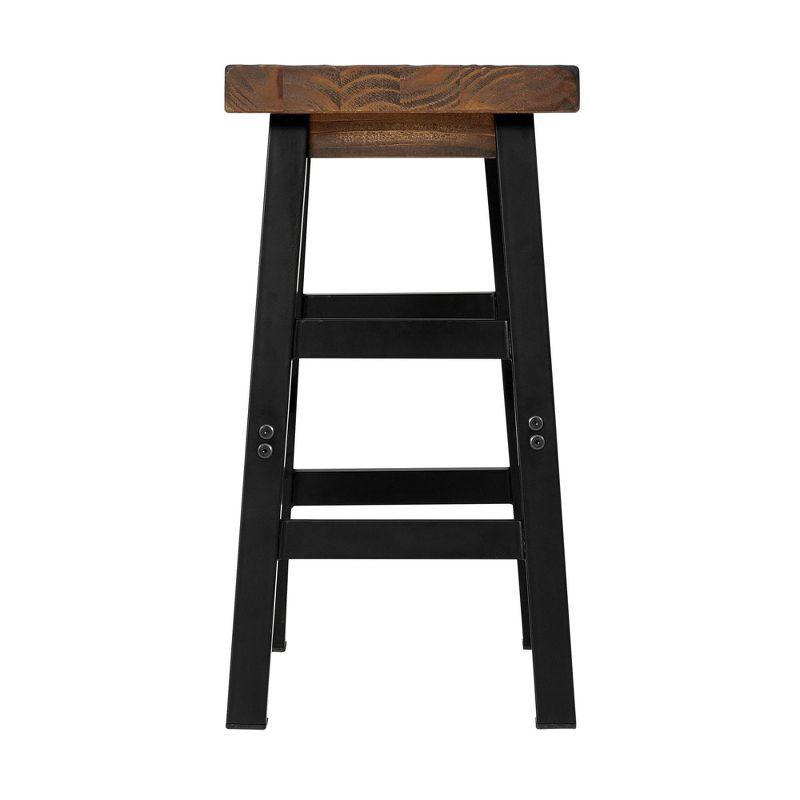 26" Pomona Reclaimed Wood Counter Height Barstool with Metal Legs Brown - Alaterre Furniture