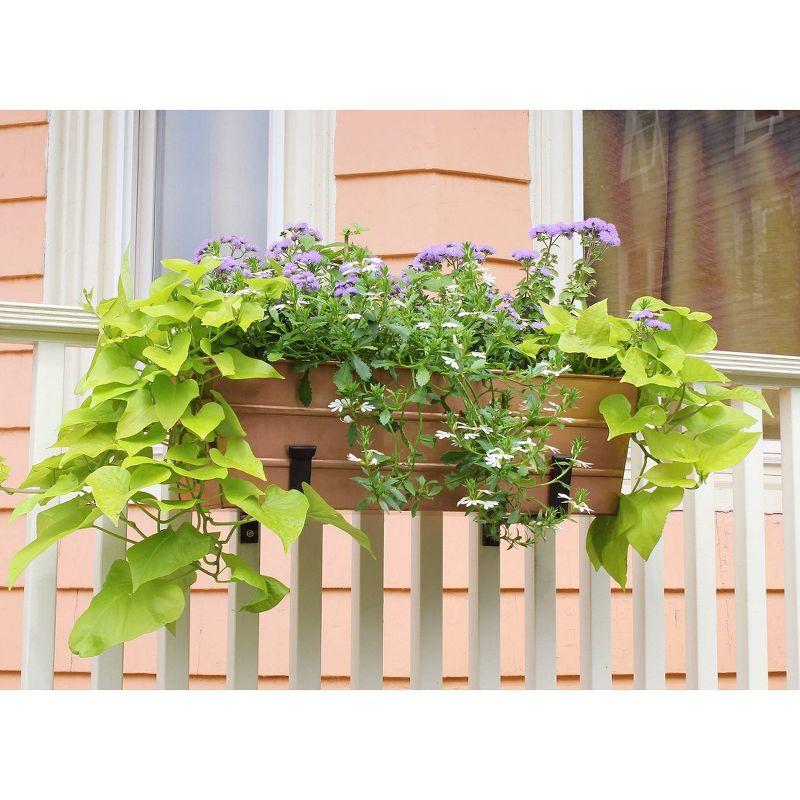 ACHLA Designs Galvanized With Wall Brackets Rectangular Steel Planter Boxes