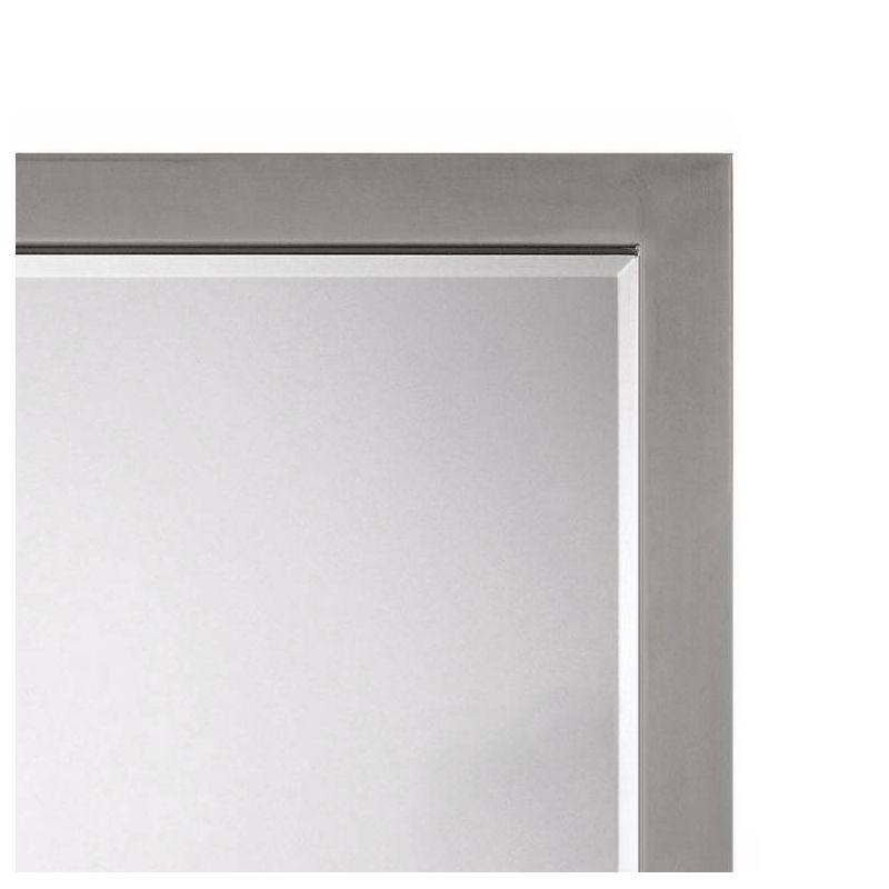 Minka Lavery Rectangular Vanity Wall Mirror Modern Beveled Glass Brushed Nickel Frame 24" Wide for Bathroom Bedroom Living Room