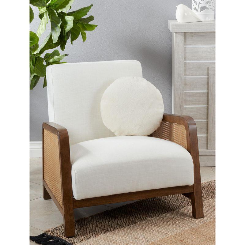 Saro Faux Rabbit Fur Collection Reversible Throw Pillow