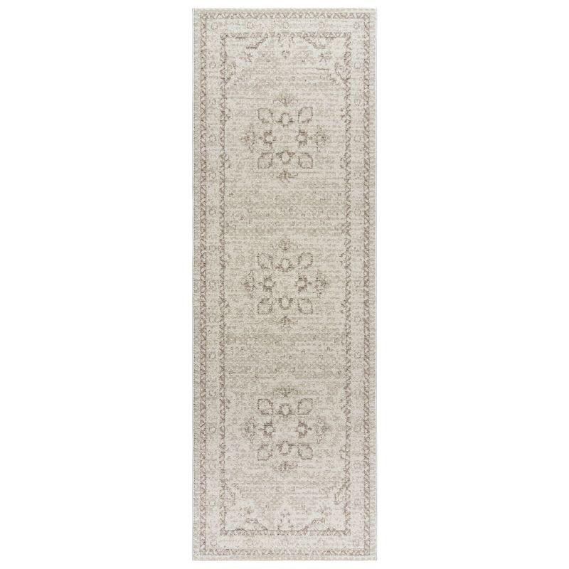 Trevi Cream Tufted Shag Synthetic Runner Rug