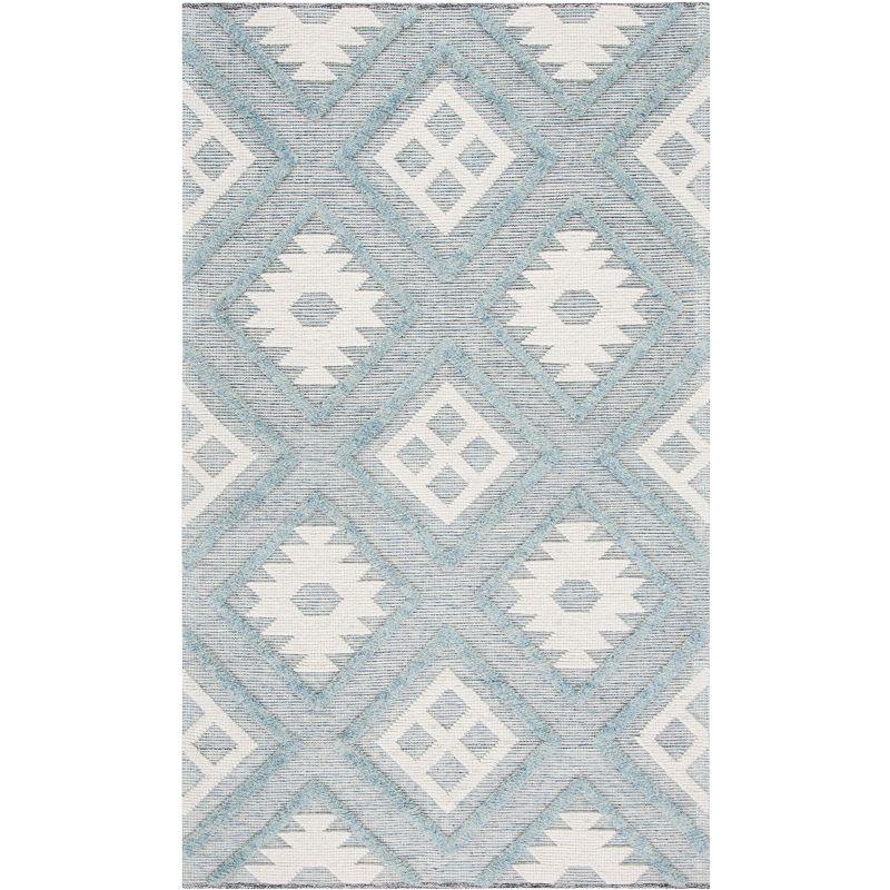 Vermont VRM603 Hand Loomed Area Rug - Blue/Ivory - 3'x5' - Safavieh.