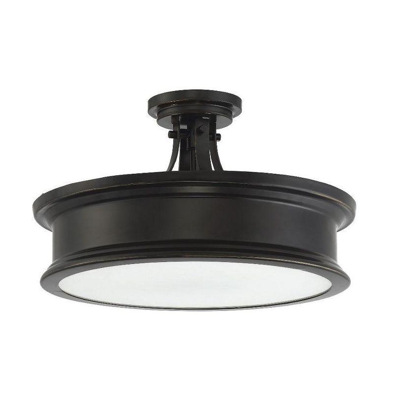 Savoy House Watkins 3 - Light Semi-Flush Mount in  Classic Bronze