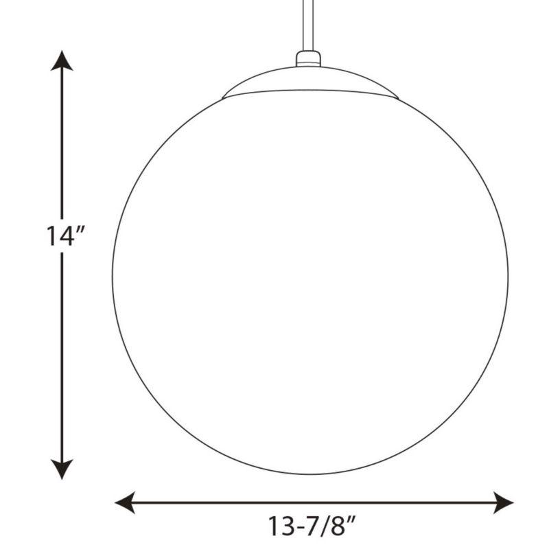 Progress Lighting, Opal Globes, 1-Light Pendant, Satin White, Porcelain Shade