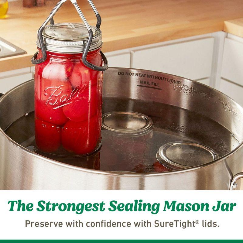 Ball 64oz 6pk Glass Wide Mouth Mason Jar with Lid and Band: Clear Canning Jars, Dishwasher-Safe, 4" Neck Diameter