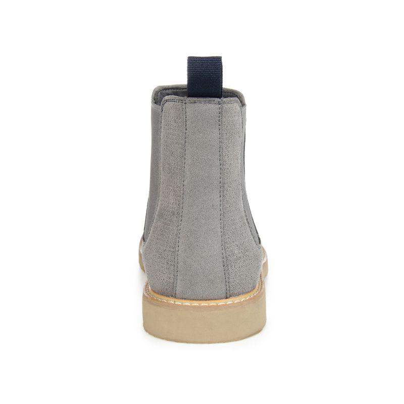 Men's Gray Faux Leather Chelsea Boot with Rubber Sole