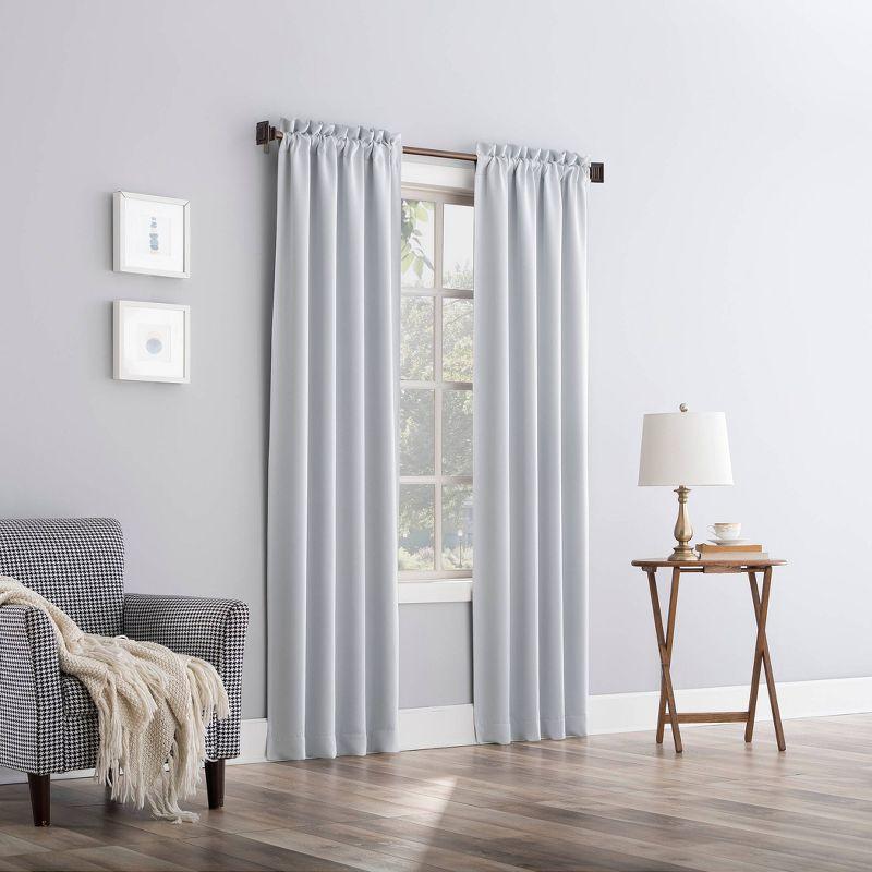 Sun Zero Blackout Kenneth Energy Saving Rod Pocket Curtain Panel