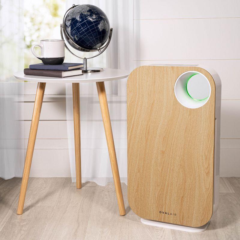 OVAL AIR OVAL AIR 3-Stage H13 True HEPA 5-in-1 Air Purifier reduces Allergies, Asthma, Pets, Odor, Smoke