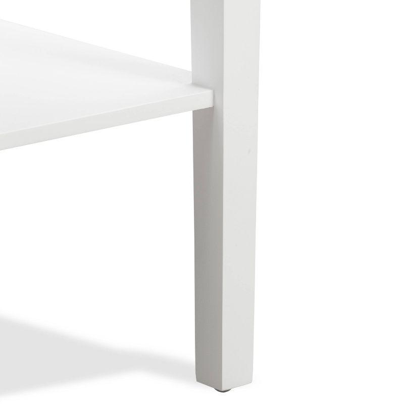 Finch Sloan Side Table White: Modern Accent Table, No Assembly, Pine Top, Wood Legs