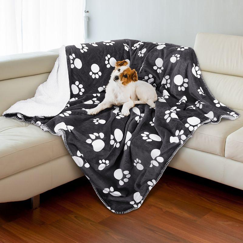 Kritter Planet Waterproof Blanket for Dogs, Washable Furniture Protector, Reversible High Pile Fleece Couch Cover