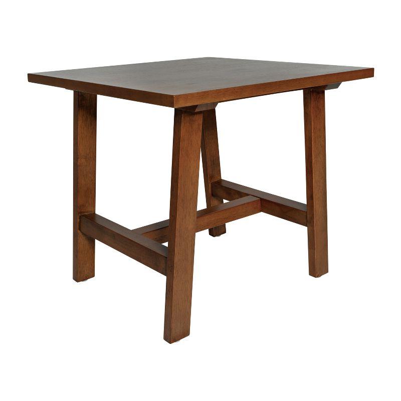 Emma and Oliver Solid Wood Farmhouse Trestle End Table in Walnut