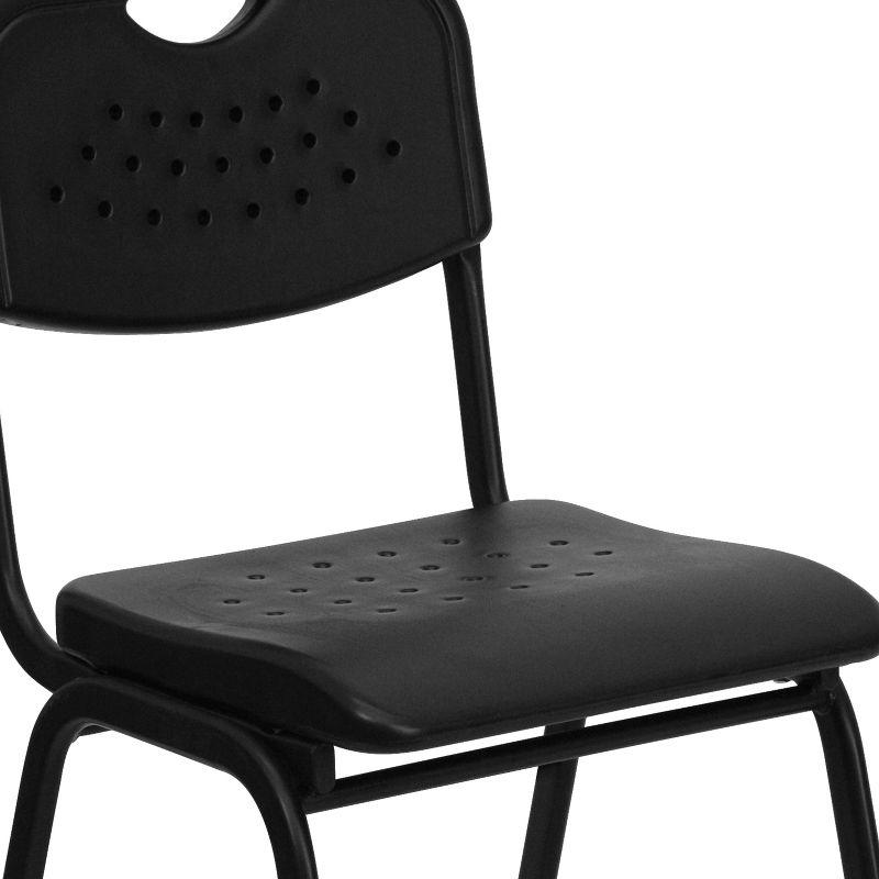 Hercules Black Polyethylene Stackable Chair with 880 lb Capacity