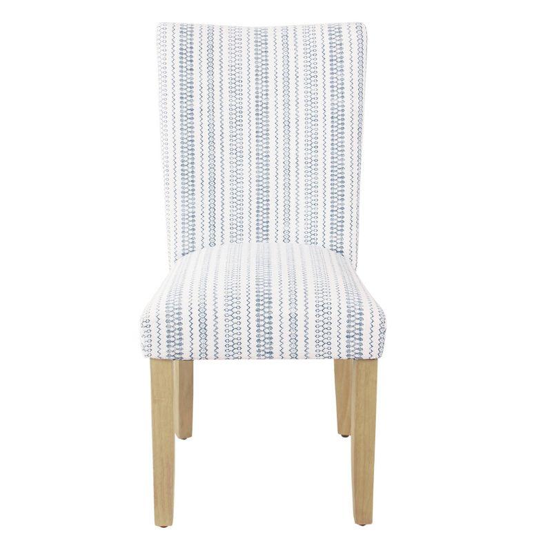 HomePop Set of 2 Parson Dining Chair Blue Farmhouse Stripe: Upholstered, Foam-Filled, Hardwood Frame