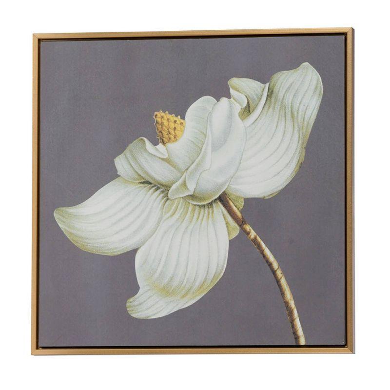 Blooming Florals Framed Wall Art -20"W X 1.5"L X 20"H - Gold