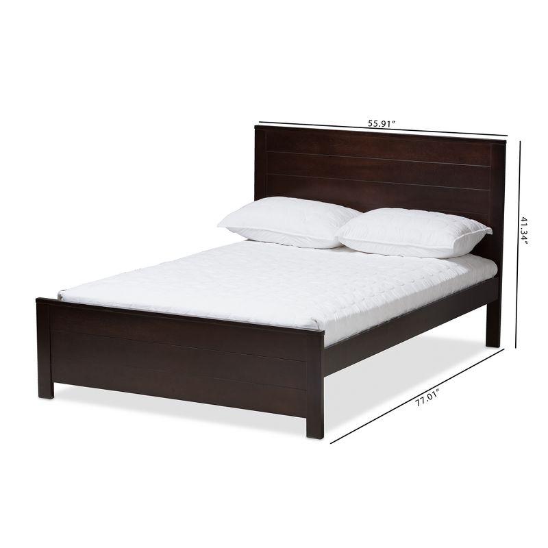 Catalina Dark Brown Wood Full Platform Bed with Headboard