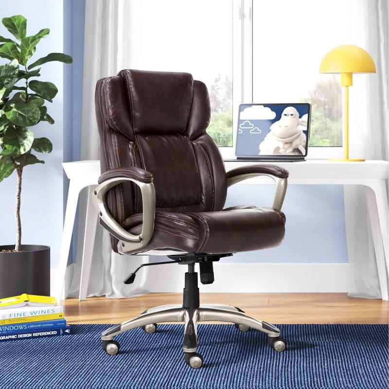 Serta Serta Garret Executive Office Chair, Ergonomic Lumbar Support, Semi-Plush Cushion, Body Pillows
