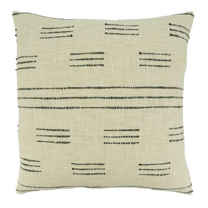 Saro Lifestyle Dash Line Throw Pillow with Down Filling