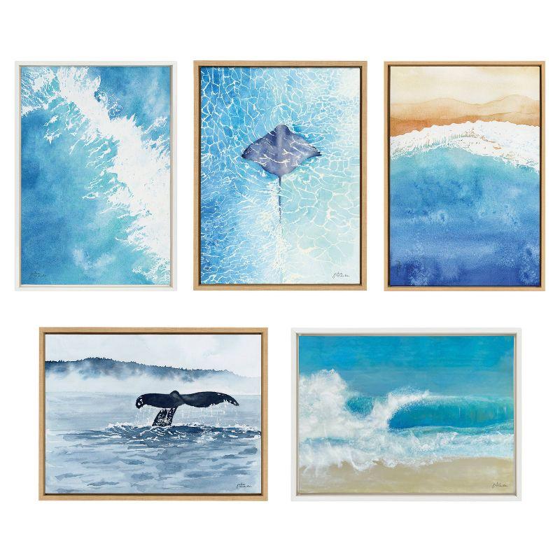 18" x 24" Sylvie Whale Watching Framed Canvas by Julie Maida - Kate & Laurel All Things Decor