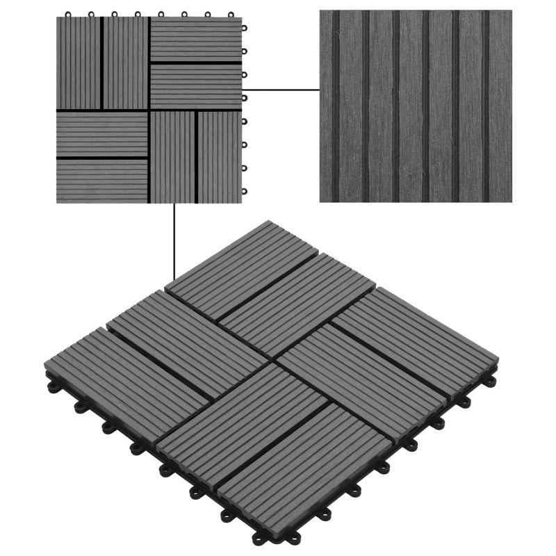VidaXL 11 Pieces Decking Tiles WPC 11.8" x 11.8" 1 Sqm
