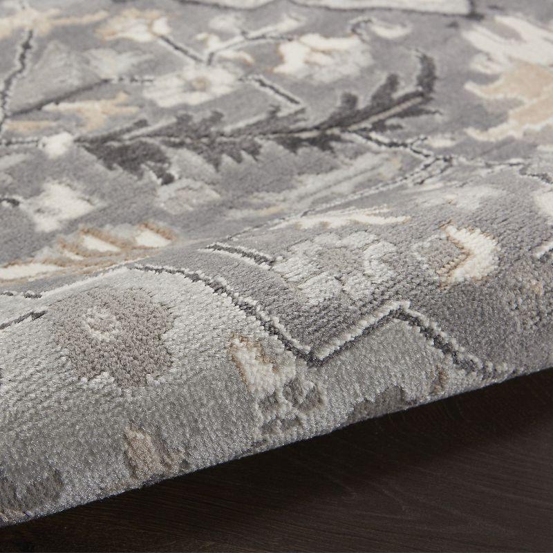 Nourison Elation Floral Medallion Indoor Rug Grey 7'10" x 9'10"