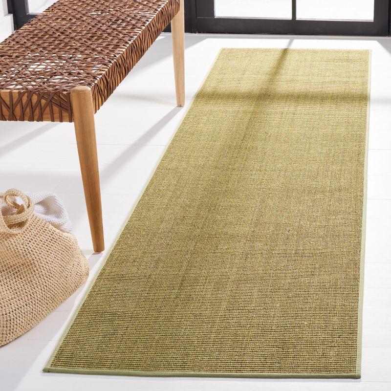 Lush Green Hand-Knotted Wool-Cotton-Silk Runner Rug, 2'3" x 10'