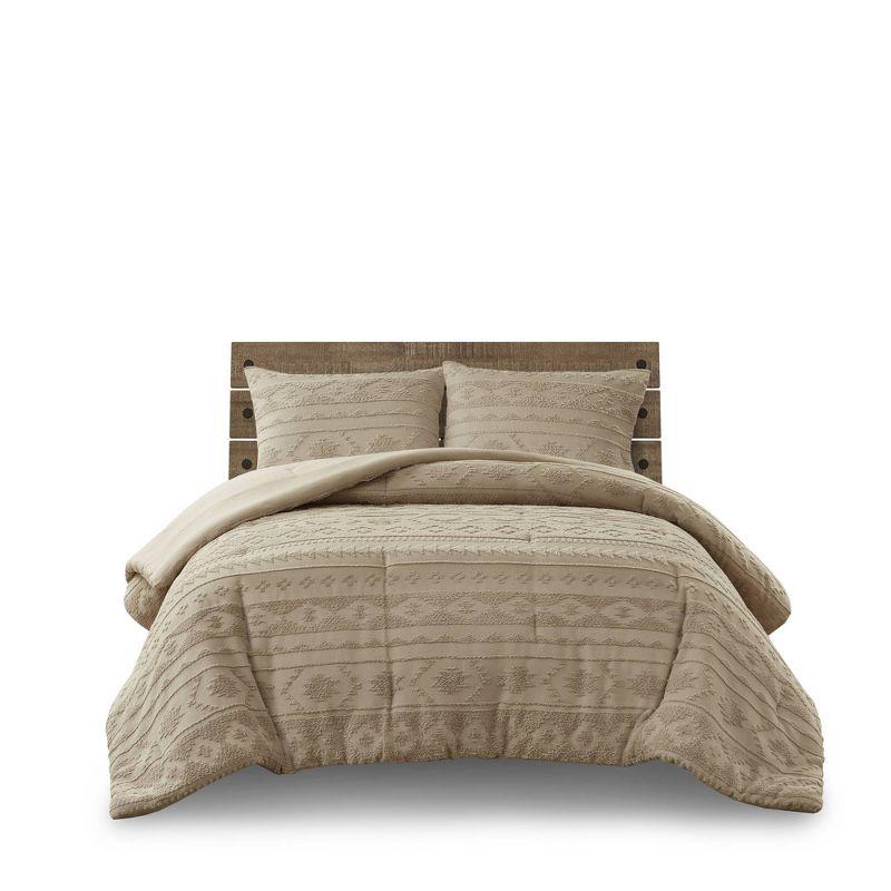 Woolrich Breckenridge Chenille Oversized Tufted Comforter Set Tan