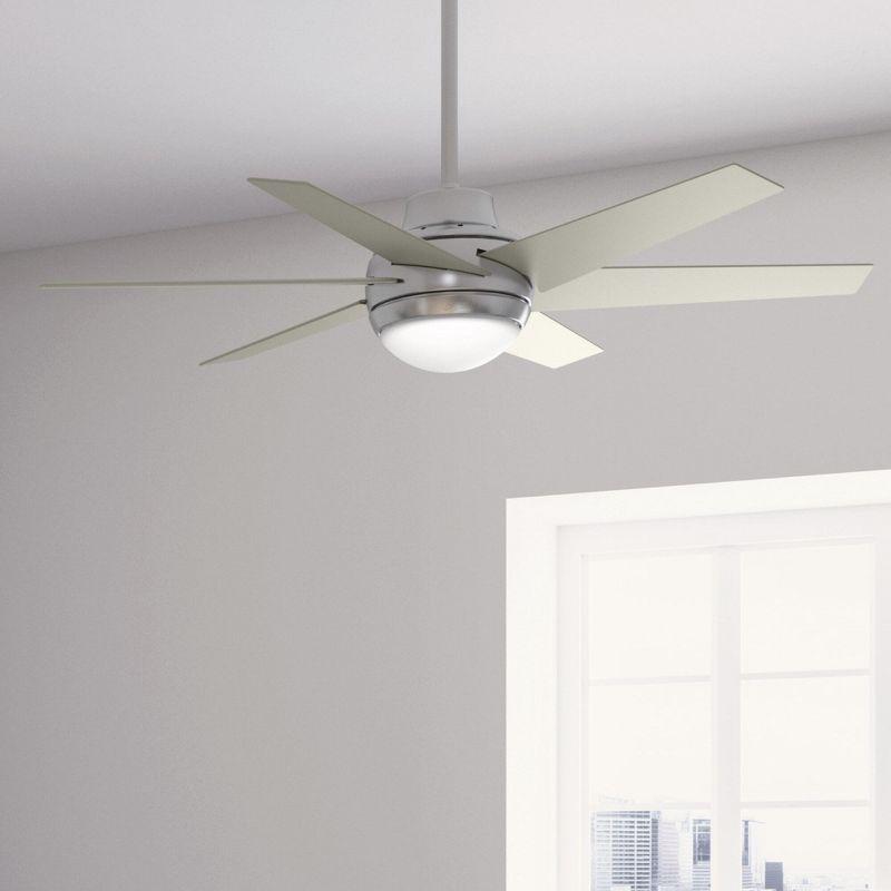 Sotto 52" Brushed Nickel Modern Ceiling Fan with LED Light and Remote