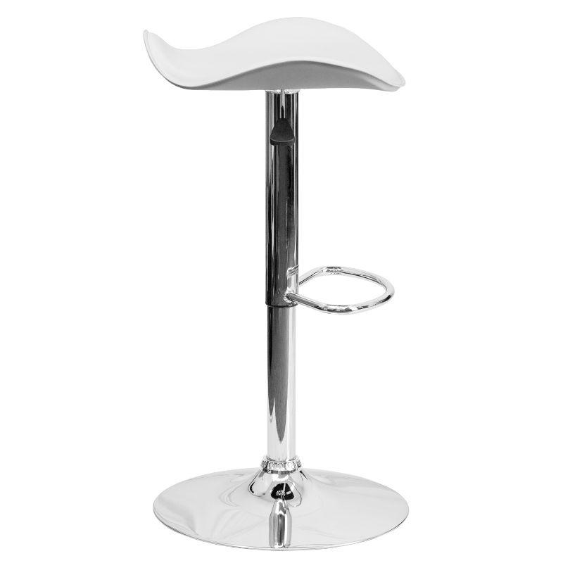 Flash Furniture Contemporary Vinyl Adjustable Height Barstool with Wavy Seat and Chrome Base