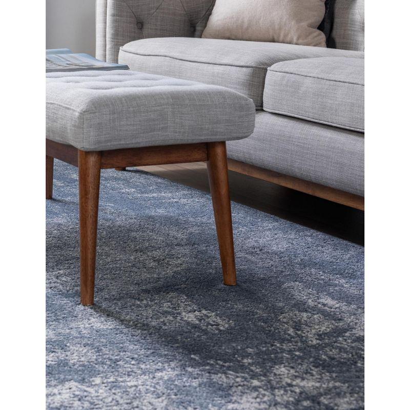 Unique Loom Portland Collection Area Rug - Woodburn (9'  x 12' Rectangle Blue/Ivory)