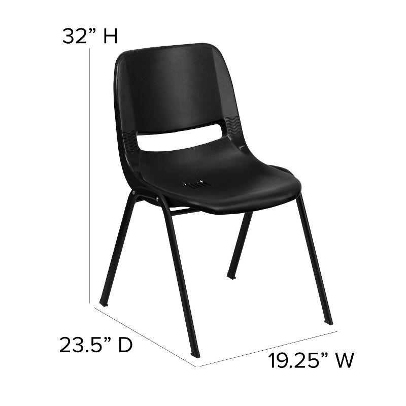 Black Metal Ergonomic Stackable Chair