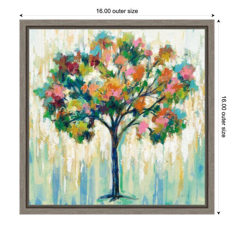 Colorful Abstract Blooming Tree Canvas Wall Art Print