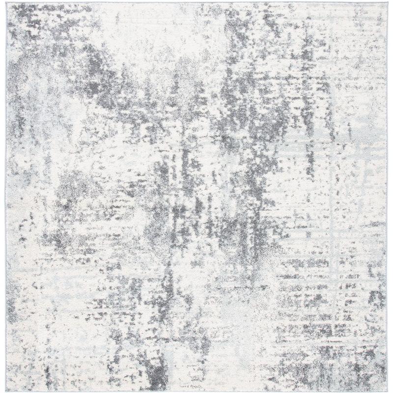 Tulum TUL232 Power Loomed Area Rug - Ivory/Charcoal - 6'7"x6'7" - Safavieh.