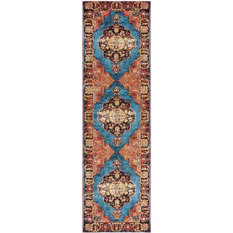 Vintage Hamadan VTH219 Power Loomed Indoor Runner Rug - Gold/Light Blue - 2'3"x8' - Safavieh