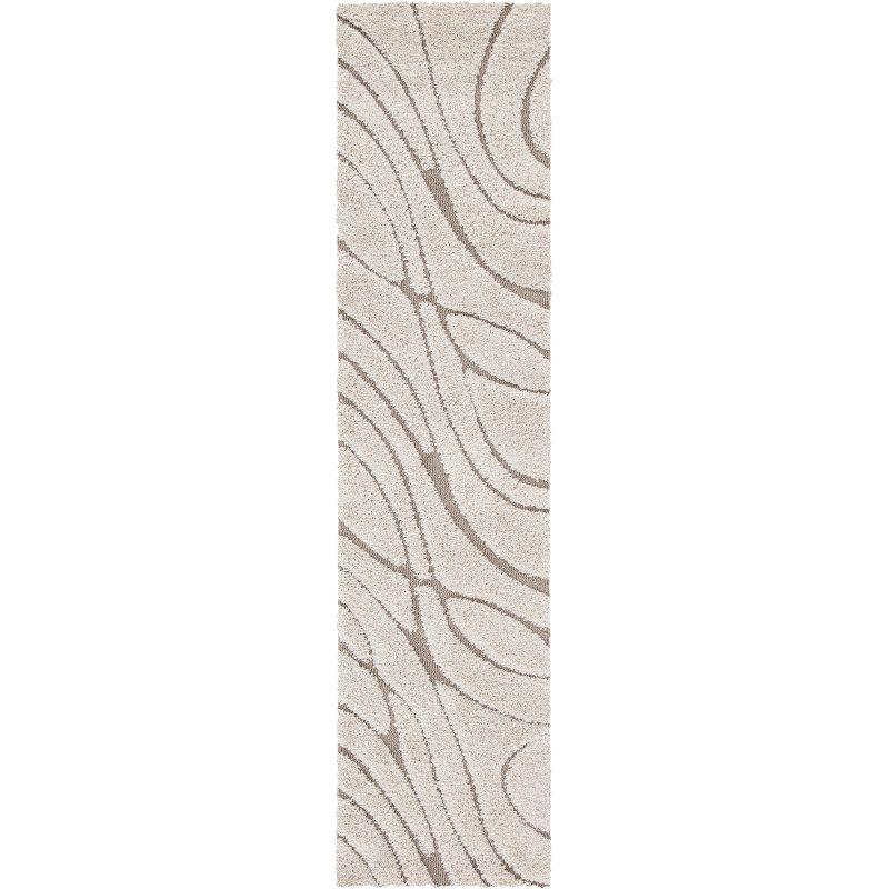 Florida Shag SG471 Power Loomed Runner Rug - Cream/Beige - 2'3"x9' - Safavieh.
