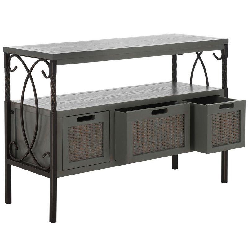 Joshua Media Console Table - Ash Grey - Safavieh