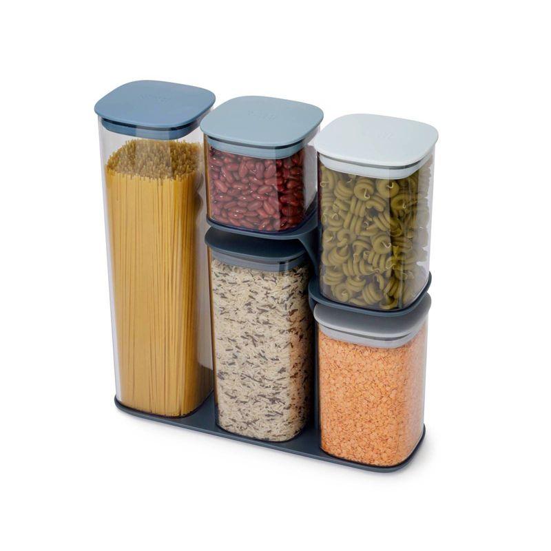 Joseph Joseph Podium 10pc Storage Container Set - Sky: Airtight, Stackable, Food Storage Canisters, 2-Year Warranty