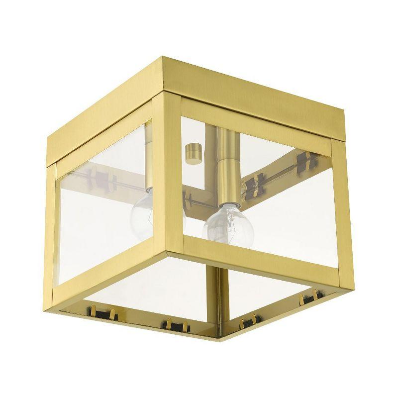 Livex Lighting Nyack 2 - Light Flush Mount in  Satin Brass