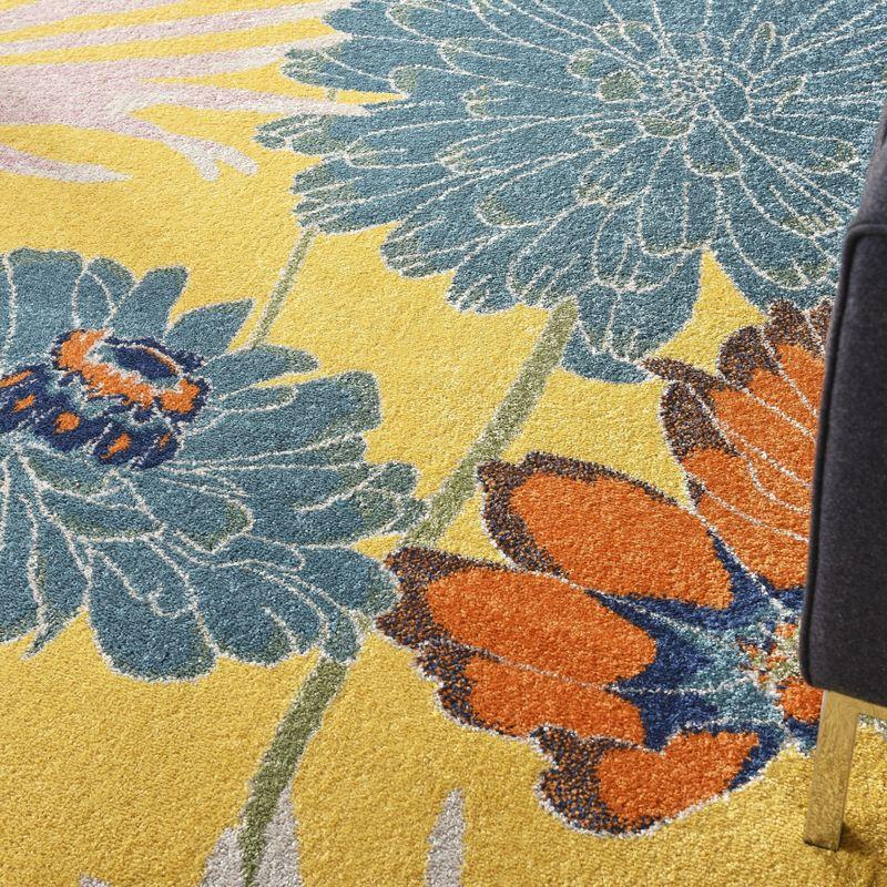 Nourison Allur Oversized Flowers Indoor Area Rug Yellow Multicolor 7'10" x 9'10"